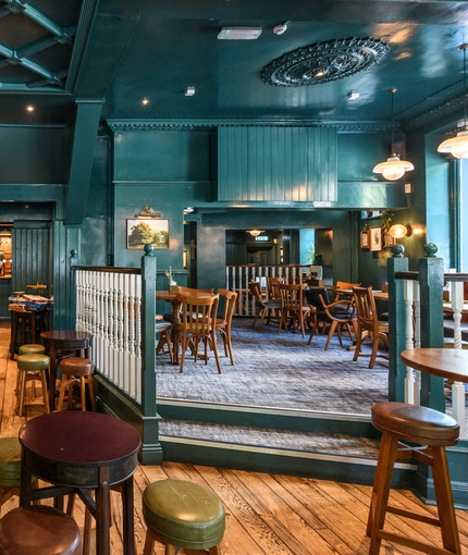 Internal seating area in a pub restaurant