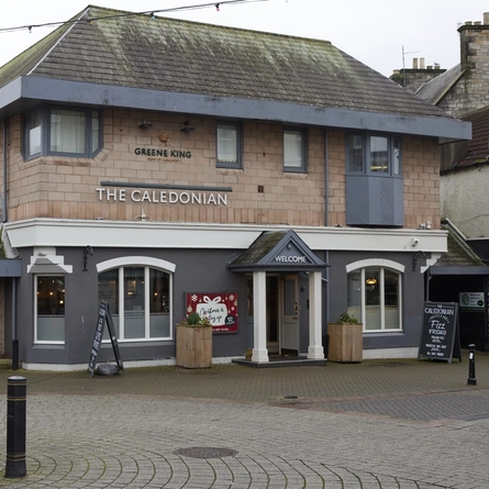 The exterior facade of The Caledonian Hotel.