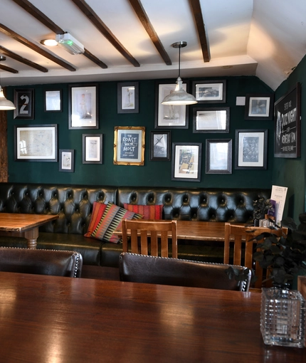 Internal seating area in a pub restaurant