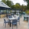 The exterior beer garden and seating area at the Pack Horse.