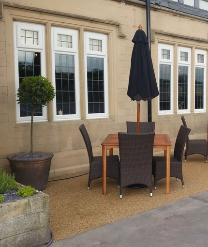 exterior seating area of a pub