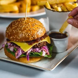 Burger and fries