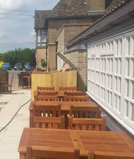 exterior beer garden of a pub