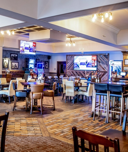 interior seating area of the pub