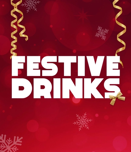 A graphic promoting festive drinks at Hungry Horse.