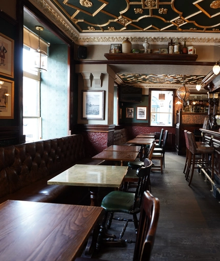 Internal seating area in a pub restaurant