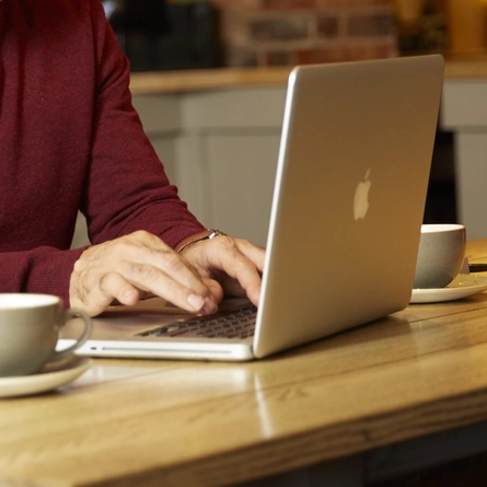 A person using a laptop