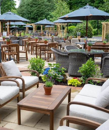 The beer garden at the Wheatsheaf.