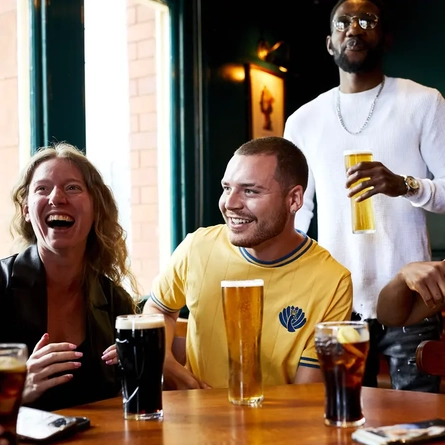 People watching sport in the pub