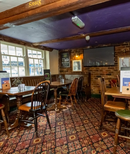 Internal seating area in a pub restaurant