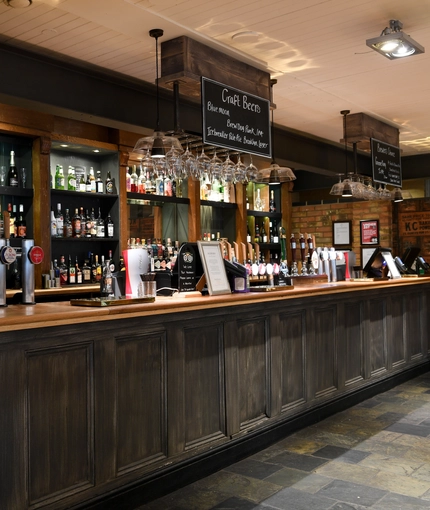 Internal bar area in a pub restaurant