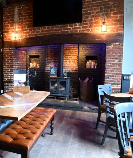 Internal seating area in a pub restaurant