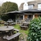 exterior of the venue with a beer garden