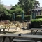 The exterior beer garden seating area with the venue in the background at The Yorkshire Grey.