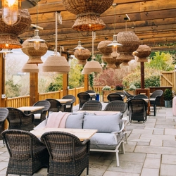 The beer garden of The Watermill.