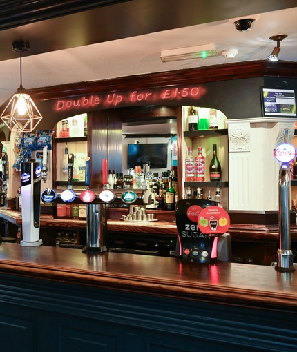 interior bar area of a pub