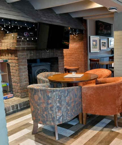 interior seated dining area of the pub