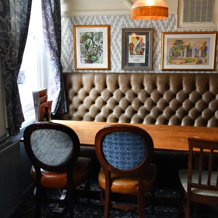 The interior restaurant seating area at The Honeycombe.