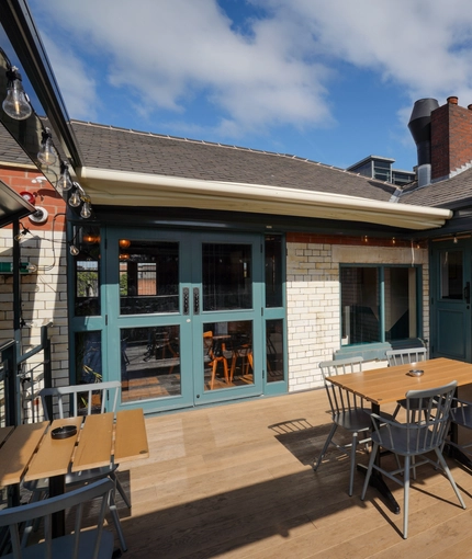 Beer garden outside of a pub