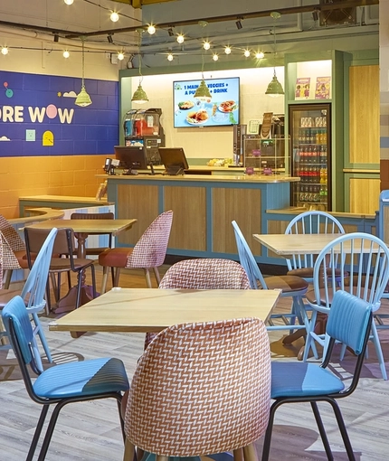 The seating area at Wacky Warehouse at the Sovereigns.
