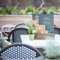 Some menus on a table in the beer garden of the Rothley Court Hotel.