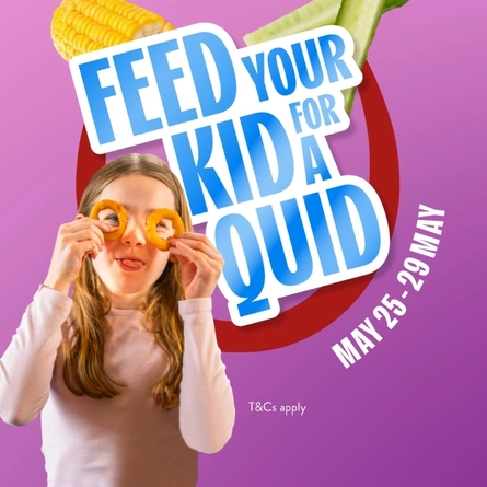 A banner promoting the "Feed Your Kid for a Quid" campaign at Hungry Horse venues.