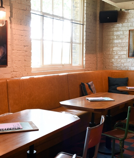 The restaurant area of The Grain and Hop Store.