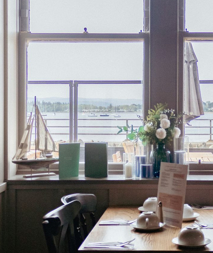 A dining table beside a window at the Ardencaple Hotel.