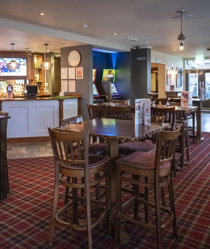 interior of restaurant and seating area