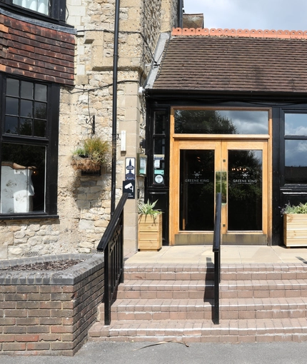 Steps leading to entrance of venue
