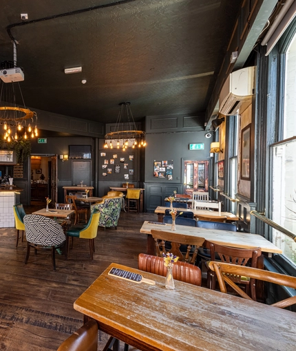 Interior bar, restaurant and seating