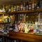 spirit bottles behind the bar