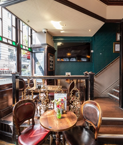 Internal seating area in a pub restaurant