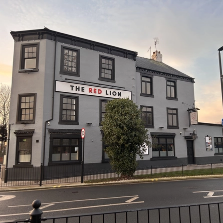 The exterior facade of the Red Lion.