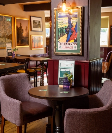 The interior restaurant and seating area at the Apple Tree.