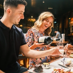 Pouring sparkling wine