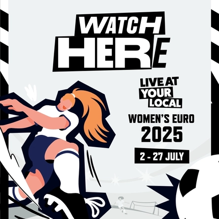 A banner promoting the Women's Euros for selected Belhaven Venues.