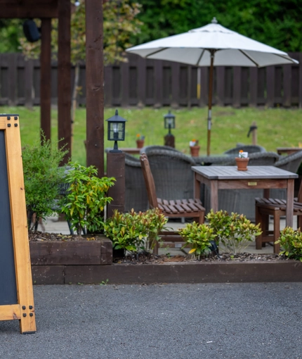 The beer garden at the Mare & Colt.