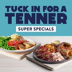A banner promoting the Tuck in for a Tenner campaign at Hungry Horse.