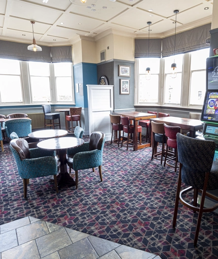 interior of the restaurant with seating area