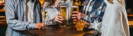 Guests having drinks in the pub