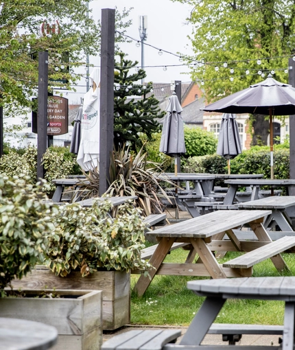 exterior beer garden of the pub