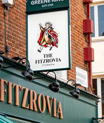 Thee exterior signage for the Fitzrovia.