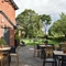 The beer garden of The Peacock Inn.