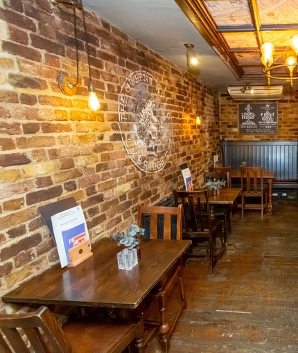 Internal seating area in a pub restaurant