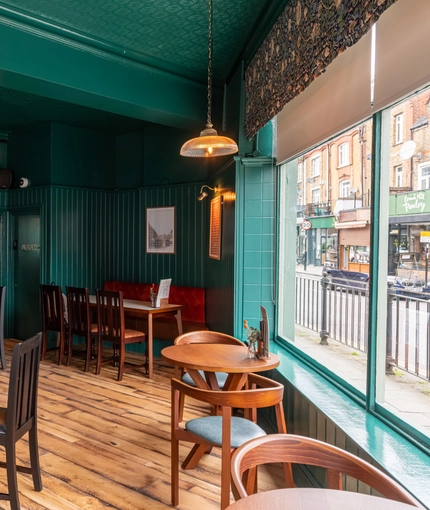 Internal seating area of a pub restaurant