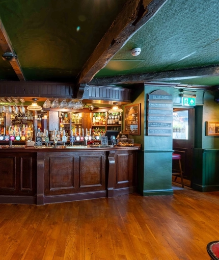 The interior bar area at the Three Jolly Butchers.