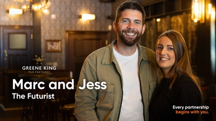 A video front screen showing Marc and Jess from The Futurist.