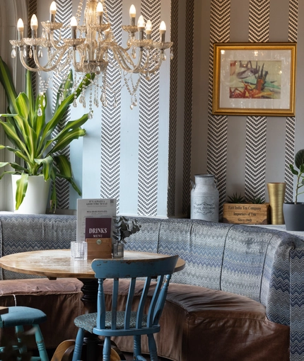 Internal seating area in a pub restaurant