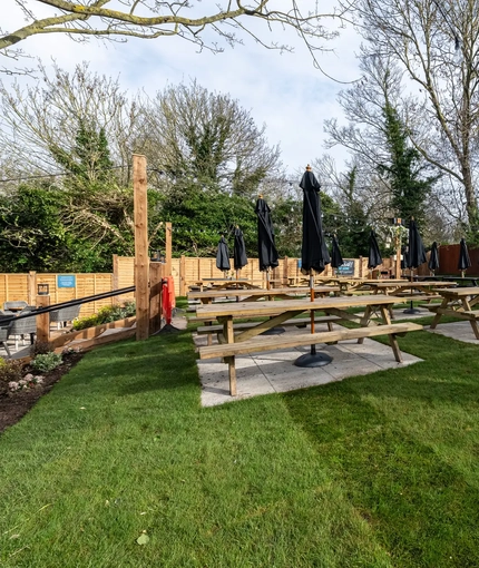 External view of a pub beer garden
